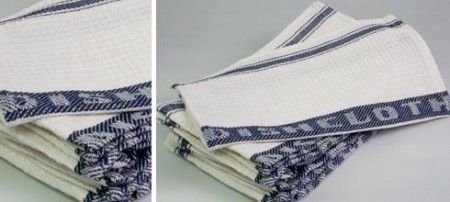 Dish Cloth Cotton Blue Stripe Waffle 50gm