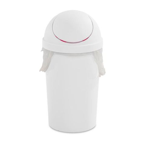 BINST11.4 Sterilite Swing Top Round Rubbish Bin White 11.4L
