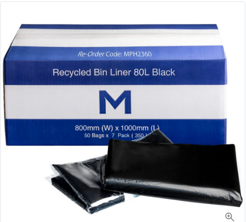 M Recycled Bin Liner 80L 50 units per pk