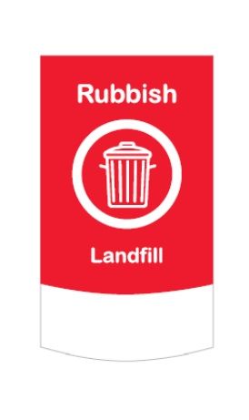 SCS Square 87L Bin, Front, RED /Recycling Label ea