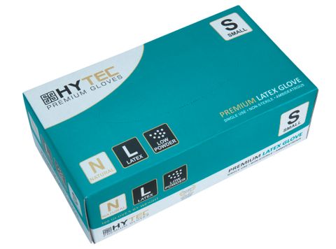 GLCLRS  Hytec Latex Low Powder Gloves Small