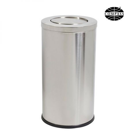 COMPASS STAINLESS STEEL SWING TOP BIN 62L