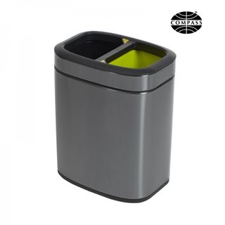 COMPASS RECTANGULAR TITANIUM RECYCLING BIN 10L