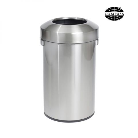 COMPASS URBAN STAINLESS STEEL OPEN TOP BIN 60L