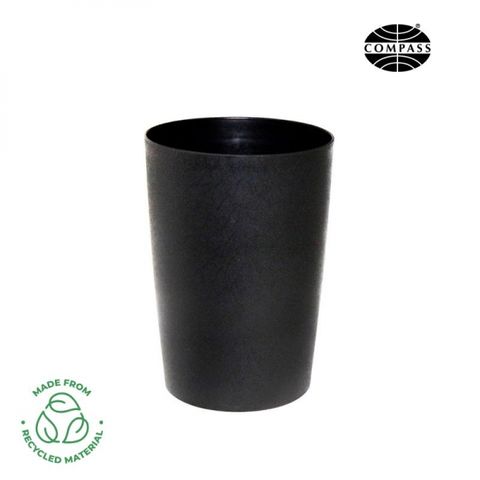 COMPASS ROUND BLACK TIDY BIN 8L