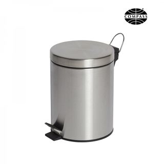 COMPASS ROUND STAINLESS STEEL PEDAL BIN 5L