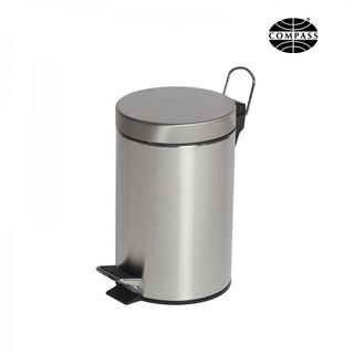 COMPASS ROUND STAINLESS STEEL PEDAL BIN 3L