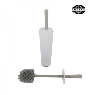 COMPASS WHITE & GREY PLASTIC TOILET BRUSH