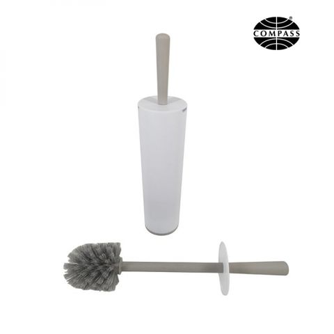 COMPASS WHITE & GREY PLASTIC TOILET BRUSH