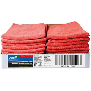 OATES CONTRACTOR MICROFIBRE CLOTH RED 40CM X 40CM MF-020R