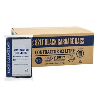 CLEANERS WAREHOUSE CONTRACTOR BIN LINER STAR SEAL 82L BLACK