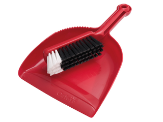 OATES DUSTPAN & BRUSH SET RED B-10207-R