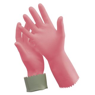 OATES SILVER LINED PINK RUBBER GLOVES