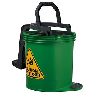 OATES DURACLEAN 15LT PLASTIC ROLLER MOP BUCKET GREEN IW-008G