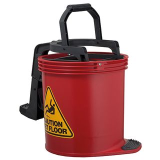 OATES DURACLEAN 15LT PLASTIC ROLLER MOP BUCKET RED IW-008R