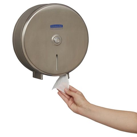 KIMBERLY CLARK STAILESS STEEL JUMBO TOILET PAPER DISPENSER