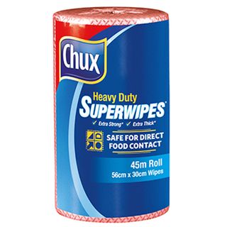 CHUX HEVY DUTY SUPERWIPES ROLL RED 45M X 30CMCTN Of 6