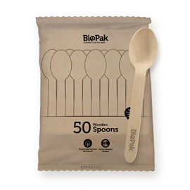 BIOPAK WOODEN SPOON PACK 50/ PK