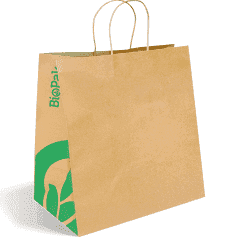 BIOPAK BROWN PAPER BAG TWIST HANDLE JUMBO 150/ CTN