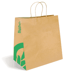 BIOPAK BROWN PAPER BAG TWIST HANDLE JUMBO 50/ PK