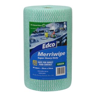 EDCO MERRIWIPE SUPER HEAVY DUTY WIPES GREEN ROLL