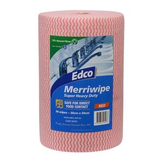 EDCO MERRIWIPE SUPER HEAVY DUTY WIPES RED ROLL