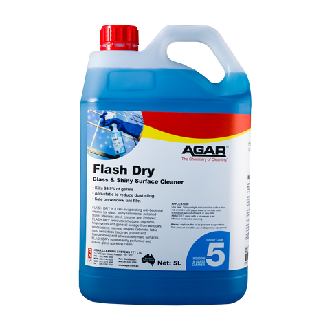 AGAR FLASH DRY 5LTR GLASS CLN FLD5