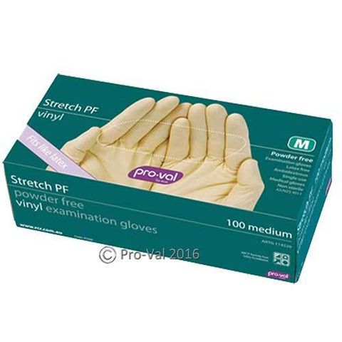 RCR GLOVES VINYL STRETCH MED PF 41026