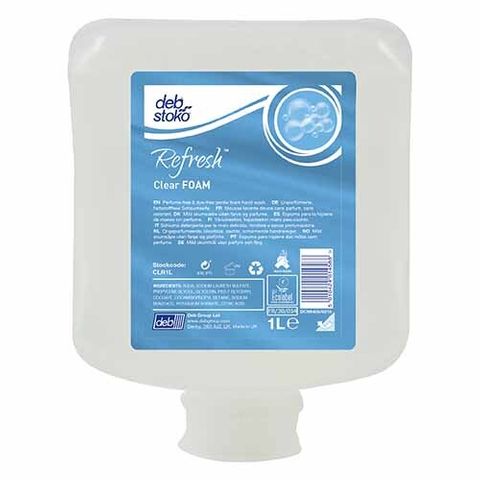 DEB CLEAR FOAM WASH PERF FREE 6X1LCLR1L*