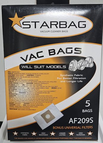 CLEANSTAR VACBAG PAPER QB140 PKT5 AF209S