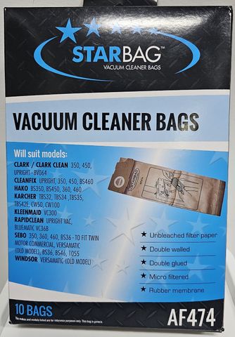 CLEANSTAR VACBAG PAPER UPRIGHT BS350 PK10 AF474