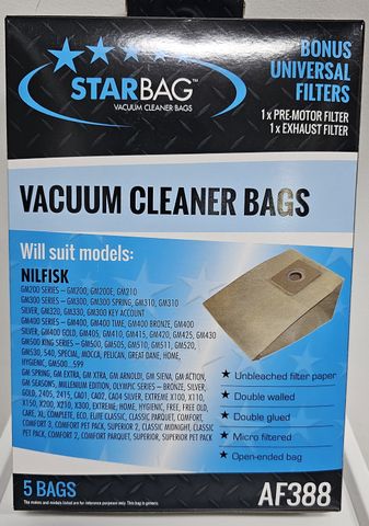 CLEANSTAR VACBAG PAPER NILF200 PKT5 AF388