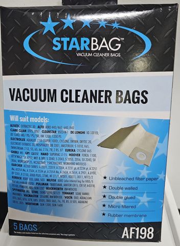 CLEANSTAR VACBAG PAPER QC71 DTV4/5 PK5 AF198