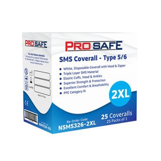 ProSafe 2X-Large SMS Coverall Type 5/6 White