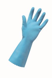 Edco Merrishine Flock Lined Rubber Gloves Blue - Large