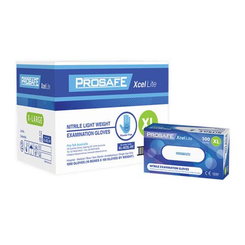 ProSafe X-Large Xcel Lite Soft Nitrile Gloves Powder Free Blue