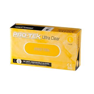 Pro-Tek Large Vinyl Gloves Low Powder Clear