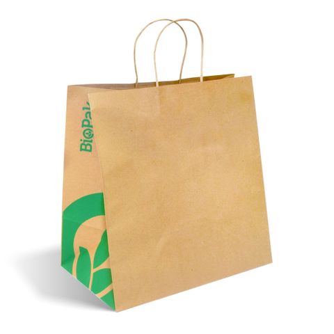 BioPak Jumbo Twist Handle Paper Bags - Kraft