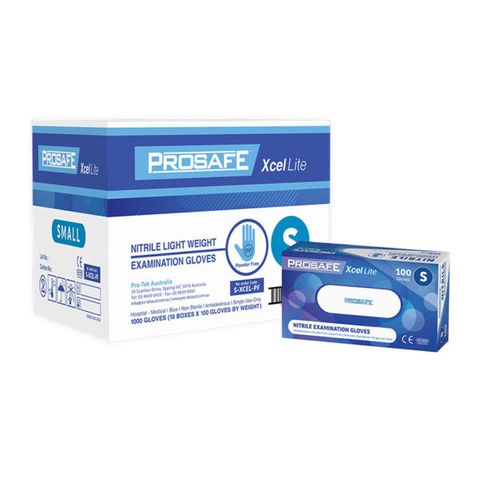 ProSafe Small Xcel Lite Soft Nitrile Gloves Powder Free Blue