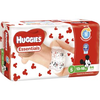 Huggies Essentials Walker Nappies 4 x 44'S - Size 5 (13 - 18kg)