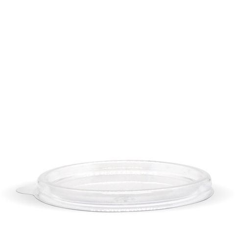 BioPak 60ml BioCane Sauce Cup PET Flat Lid With No Hole - Clear