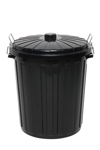 Edco Plastic Garbage Bin With Lid 73L Black
