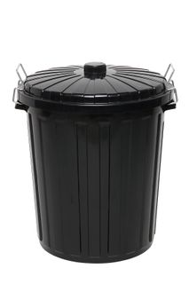 Edco Plastic Garbage Bin With Lid 73L Black