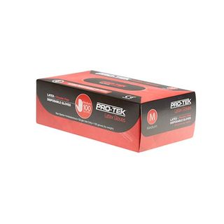 Pro-Tek Medium Latex Gloves Powder Free Clear