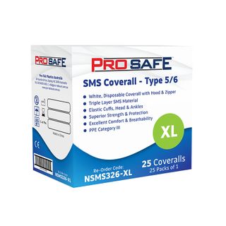 ProSafe X-Large SMS Coverall Type 5/6 White
