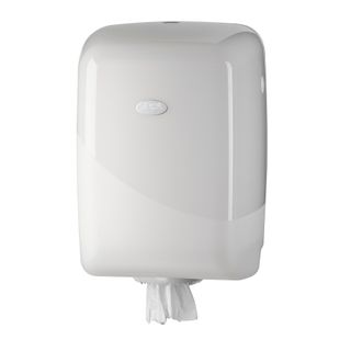 Royal Touch Plastic Centre Pull Towel Dispenser - White
