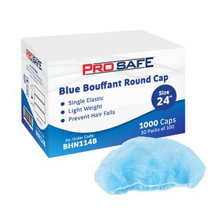 ProSafe 24" Bouffant Round Hair Net Cap Blue