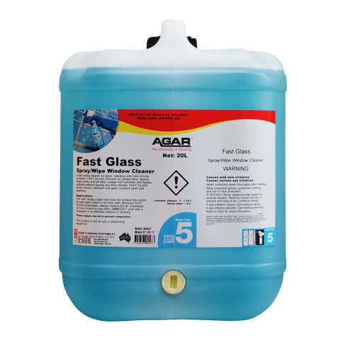 Agar Fast Glass 20L - Spray/Wipe Window Cleaner