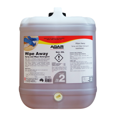 Agar Wipe Away 20L - Spray & Wipe Detergent