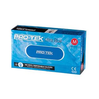 Pro-Tek Medium Vinyl Gloves Powder Free Blue
